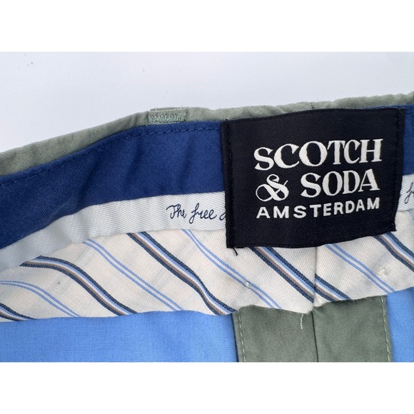 Scotch Soda Blake Pleated Chinos Pants Men's 32x31 Green Trousers - Picture 2 of 16